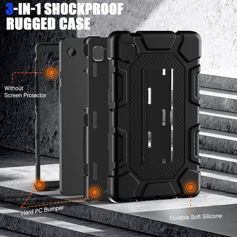 Azzsy Case for Samsung Galaxy Tab A11 8.7 Inch 2026, Samsung Galaxy Tab A9 8.7 Inch 2024, Heavy Duty Shockproof Rugged High Impact Protective Case, Black - Image 5